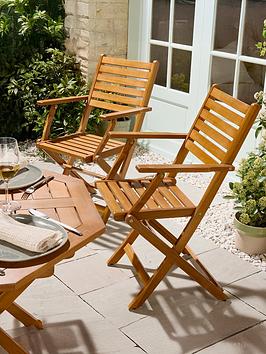 Vonhaus Cannes 2 Pack Wooden Folding Chairs