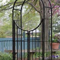 Panacea Arched Top Garden Arch With Gate Black