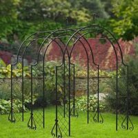 Panacea 3 Section Lattice Arbour With Connecting Pieces Black