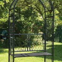 Panacea Lattice Arch With Bench Black