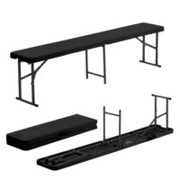 6 feet / 180cm Four Person Folding Trestle Bench - Black