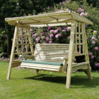 Alperton Large Wooden Garden Swing Seat In Natural