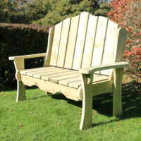 Altos Wooden Garden 2 Seater Bench In Natural