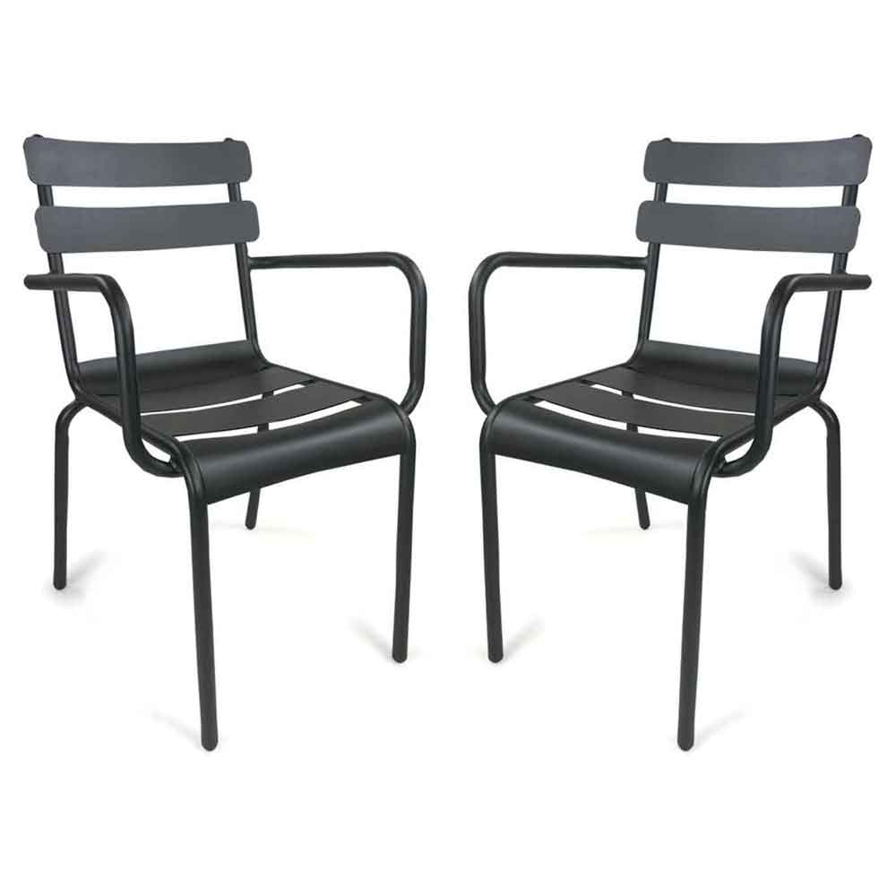 Amarillo Garden Anthracite Aluminium Armchair in Pair