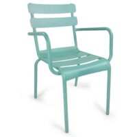 Amarillo Garden Pastel Blue Aluminium Armchair in Pair