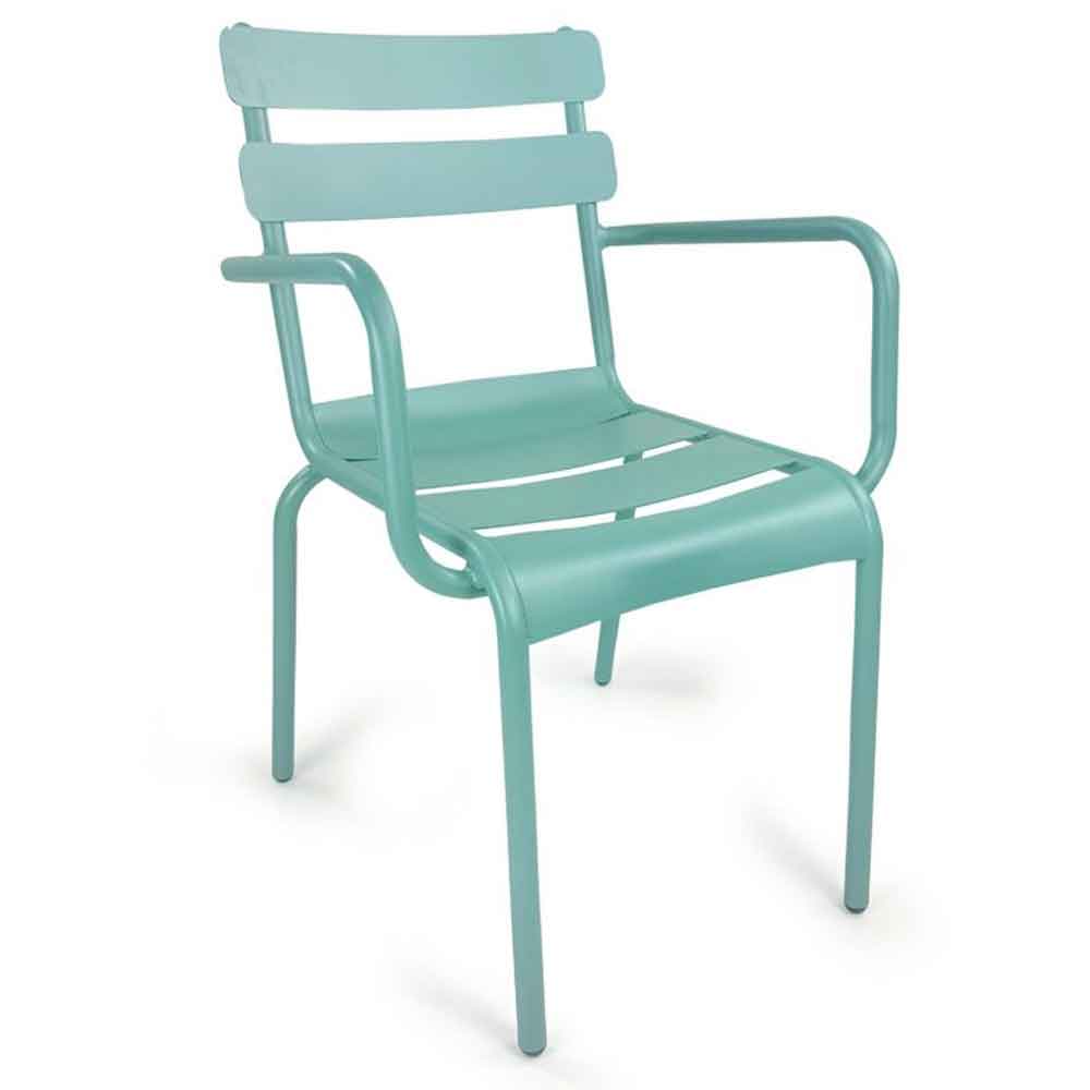 Amarillo Garden Pastel Blue Aluminium Armchair in Pair