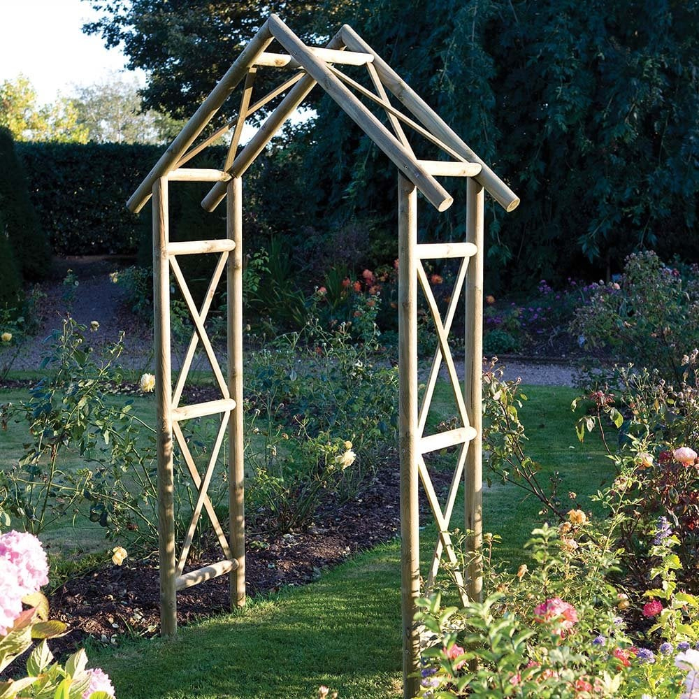 Annan Wooden Garden Apex Arch In Natural