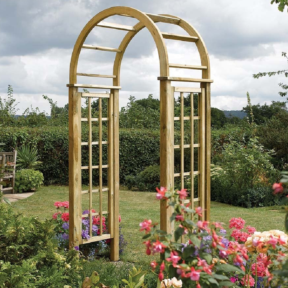 Annan Wooden Garden Round Arch In Natural