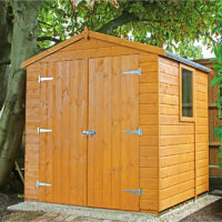 6' x 6' Shire Arran Double Door Wooden Garden Shed (1.97m x 1.83m)