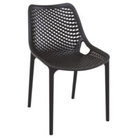 Aultas Polypropylene Garden Side Chair In Black