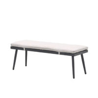 Belgrade Aluminium Garden Seating Bench With Cushion In Sand