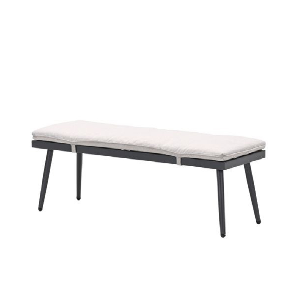 Belgrade Aluminium Garden Seating Bench With Cushion In Sand