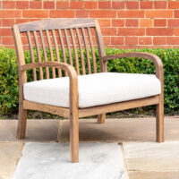 Bolivia Wooden Garden Lounge Chair In Rich Brown