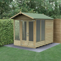 8' x 6' Forest Beckwood 25yr Guarantee Double Door Apex Summer House - 5 Windows (2.42m x 1.99m)