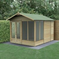 10' x 8' Forest Beckwood 25yr Guarantee Double Door Apex Summer House (3.01m x 2.61m)
