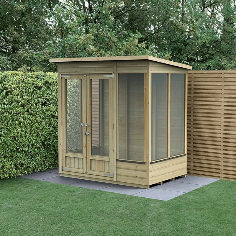 6' x 4' Forest Beckwood 25yr Guarantee Double Door Pent Summer House (1.98m x 1.4m)
