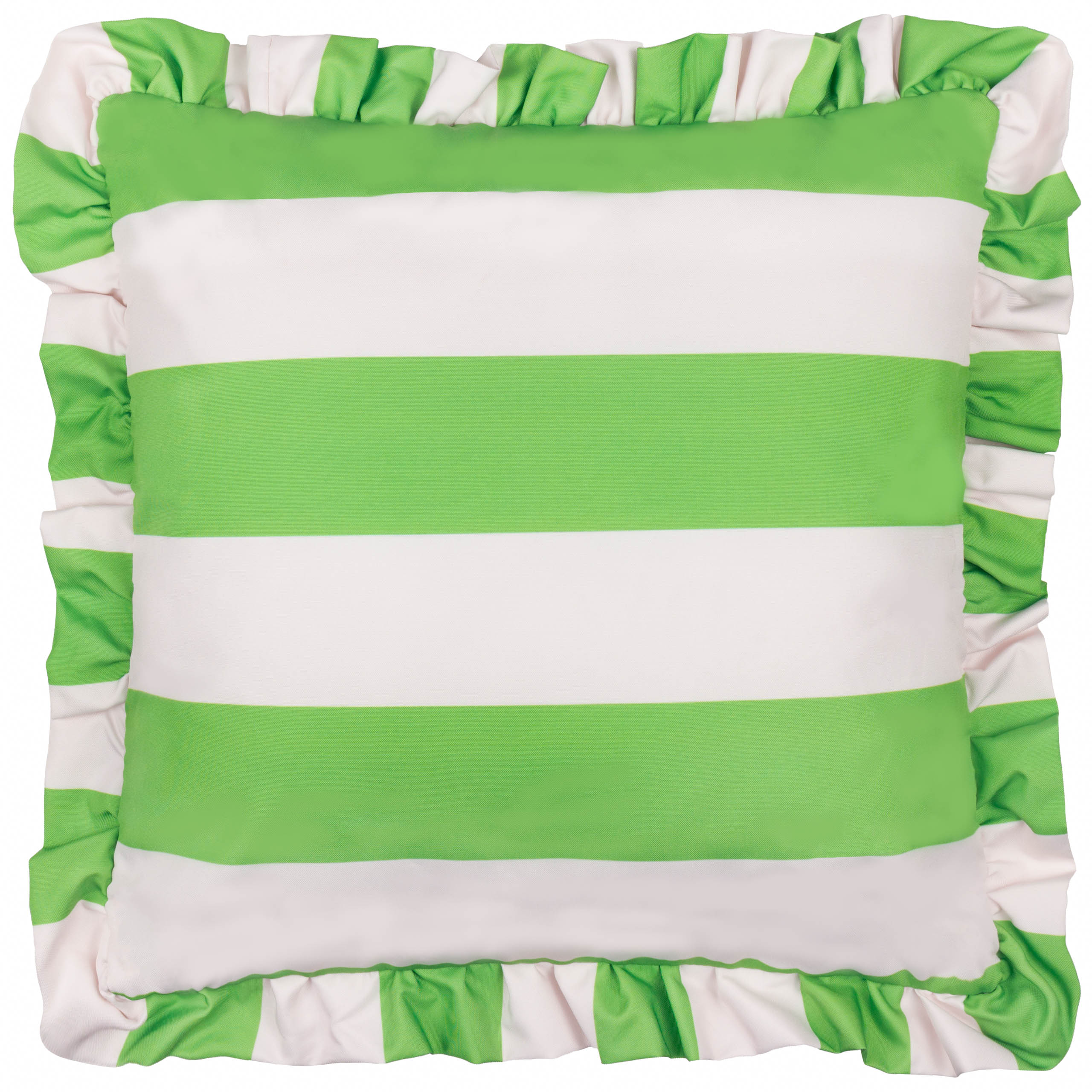 furn. Palm Royale Stripe Ruffle Printed Outdoor Cushion Cover - Green - Size 50 cm x 50 cm