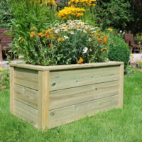 Caledonian Wooden Garden Trough Planter In Light Oak