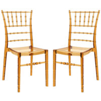Calhoun Amber Transparent Polycarbonate Side Dining Chairs In Pair