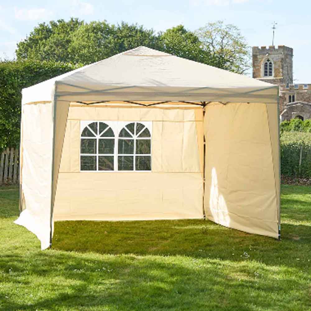 Cascais Polyester Fabric 3m x 3m Pop-Up Gazebo in Cream