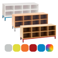 Cloakroom Bench with 8 Open Compartments