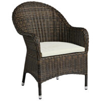 Coachella Rattan Garden Armchair In Brown