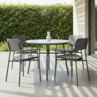 Coastal Aluminium Garden 4 Seater Dining Set in Flint Grey
