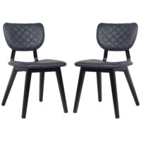 Danvera Garden Faux Leather Sidechairs In Vintage Dark Blue