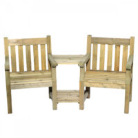 Darko Wooden Seating Set In Green Natural