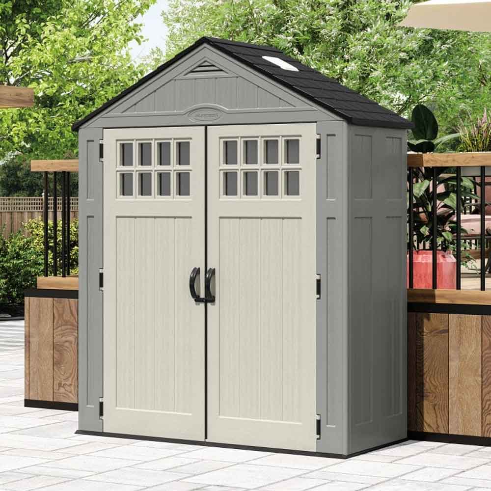 Decluttered 6x3 Reinforced Resin Garden Storage Cabinet in Grey