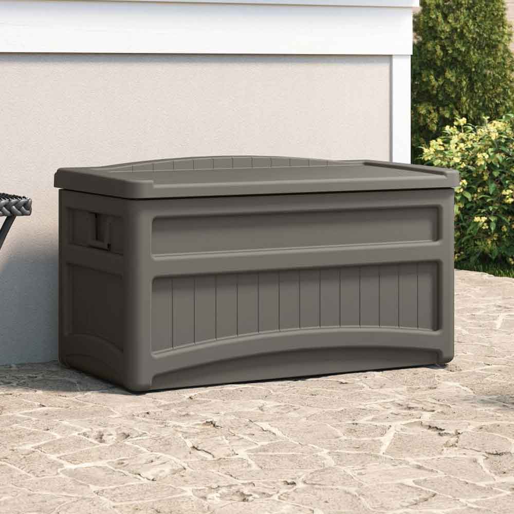 Decluttered Reinforced Resin Garden 276L Storage Box in Stone Grey