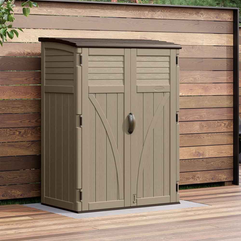 Decluttered Reinforced Resin Garden Storage Cabinet in Sand