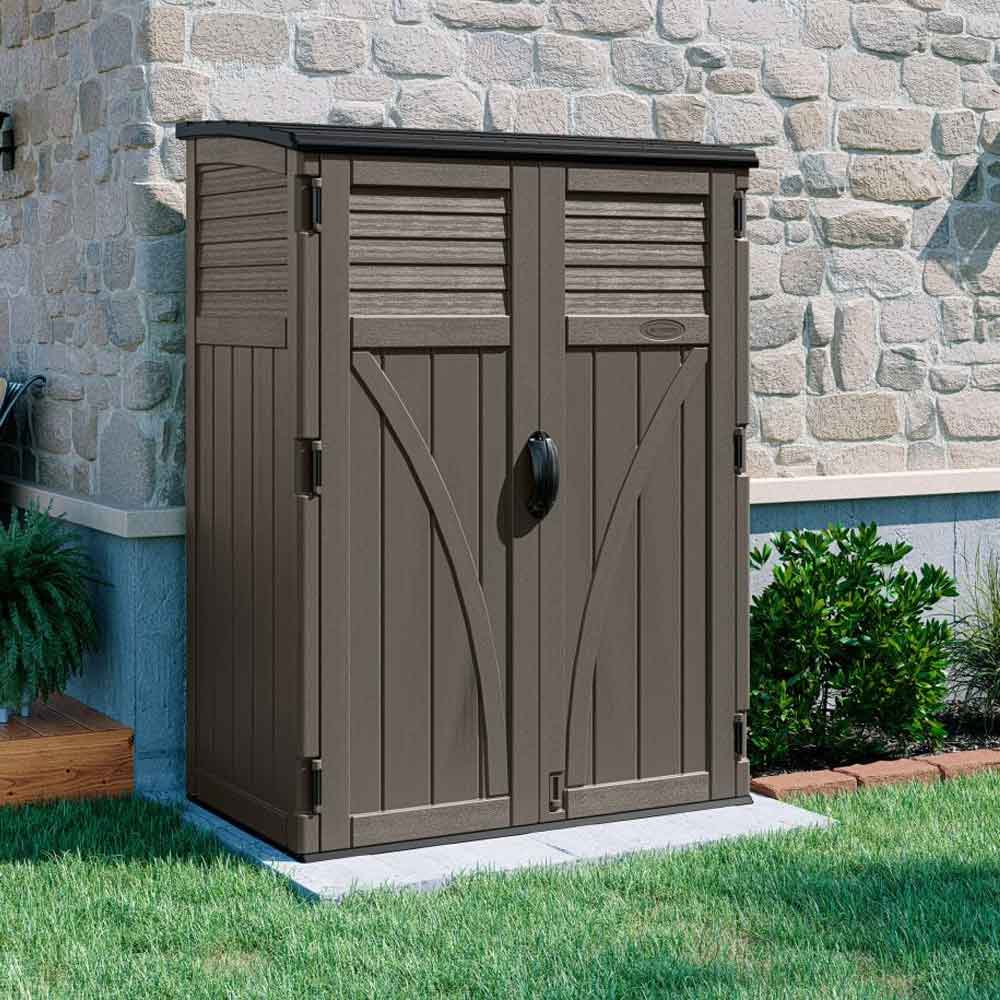 Decluttered Reinforced Resin Garden Storage Cabinet in Stone Grey