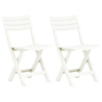 Derik Outdoor White Plastic Garden Chairs In Pair