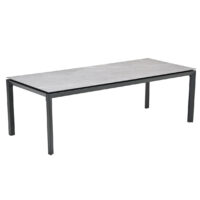 Draper Large Stone Rectangular Garden Dining Table In Grey