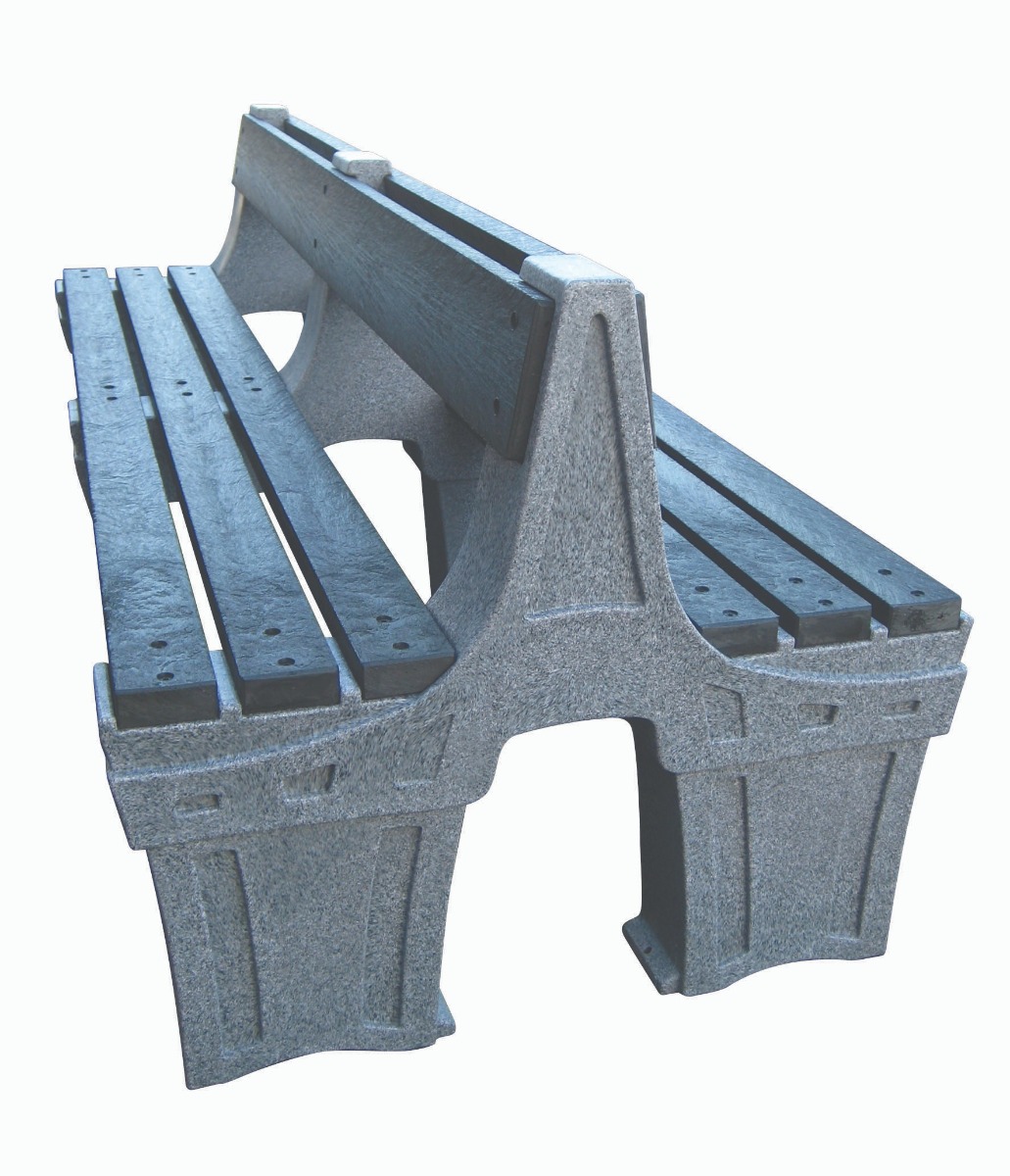Recycled Plastic Double Sided Outdoor Street Bench