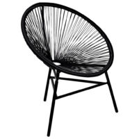 Durant Poly Rattan Garden Moon Chair In Black