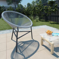 Durant Poly Rattan Garden Moon Chair In Grey