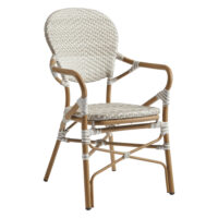 Edinburg Rattan Garden Armchair With Wooden Frame In Natural