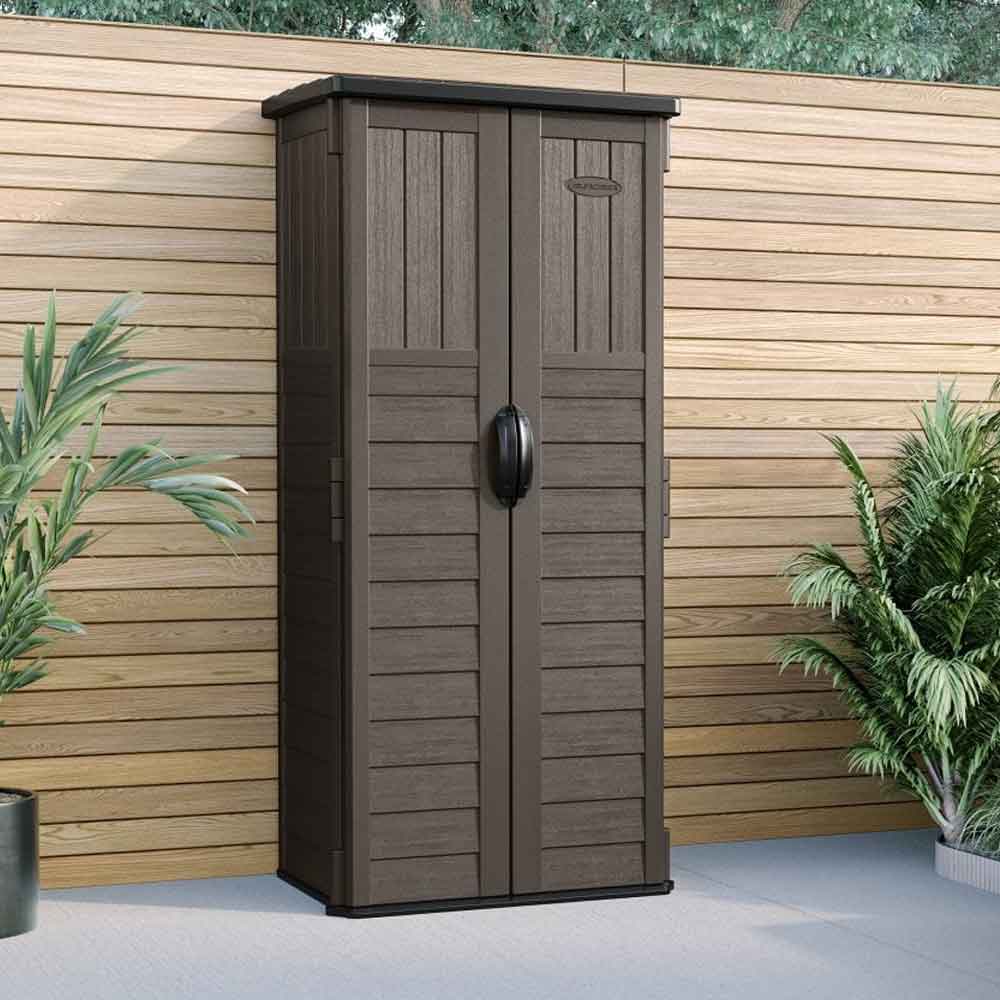 Elite Reinforced Resin Garden Storage Cabinet in Stone Grey