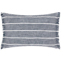 Yard Tide Textured Stripe Outdoor Cushion Cover - Navy Cotton - Size 40 cm x 60 cm