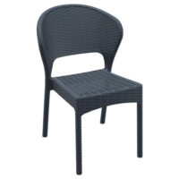 Fresno Rattan Garden Armchair In Dark Grey