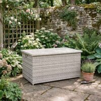 Fresno Rattan Garden Storage Box in Beige