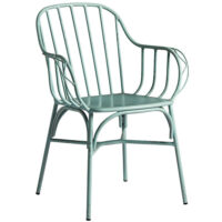 Frisco Metal Garden Armchair In Retro Light Blue