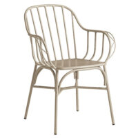 Frisco Metal Garden Armchair In Retro White