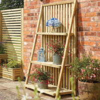 Grato Wooden Garden Vertical Plant Stand In Natural