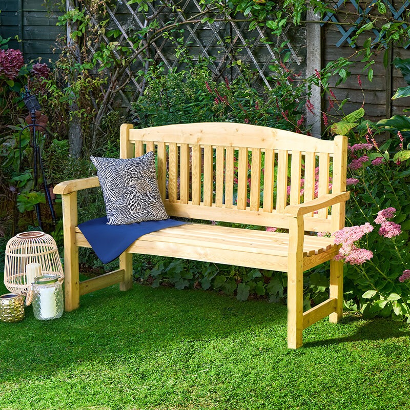 Forest Harvington Wooden Garden Bench 4â0 x 2â0 (1.22m x 0.60m)