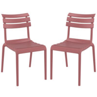 Haslet Marsala Polypropylene Outdoor Side Chairs In Pair
