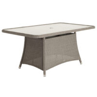 Haverhill Glass Top Rectangular Dining Table In Grey Dusk