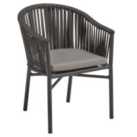 Hayward Rattan Outdoor Armchair In Dark Grey